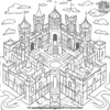 Fantasy Castle Maze Coloring Pages