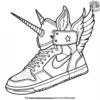 Fantasy Unicorn Sneaker Coloring Pages