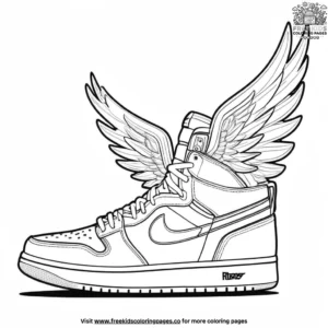 Fantasy Wings Sneaker Coloring Pages