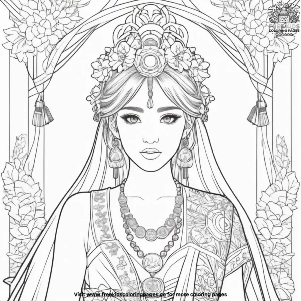 Festival ceremony fashion coloring pages