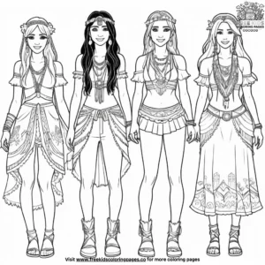 Festival Wardrobe Colors Coloring Pages