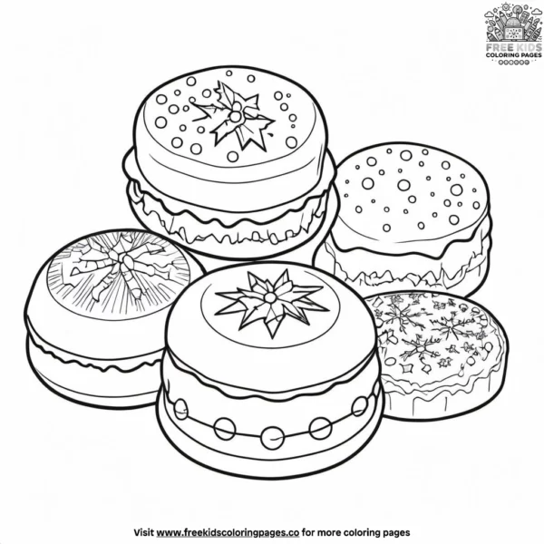 Festive polvorones coloring pages