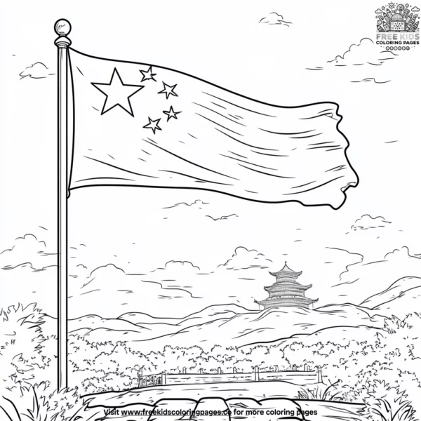 Flags of china coloring pages