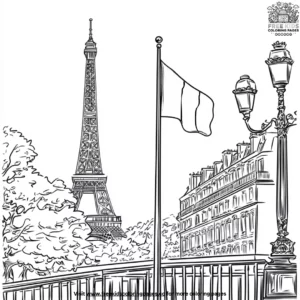 Flags of France Coloring Pages