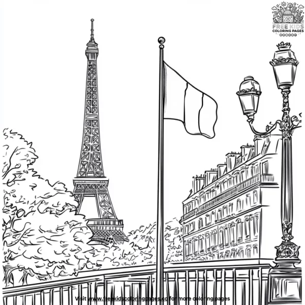 Flags of france coloring pages