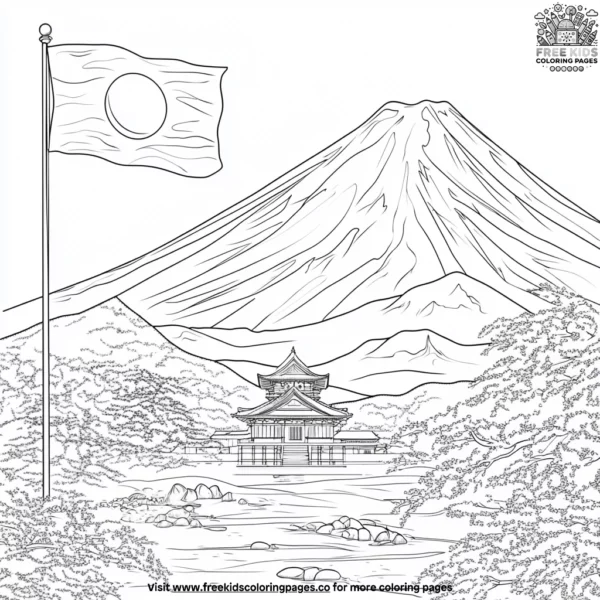 Flags of japan coloring pages