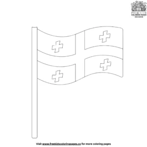 Flags with Crosses Design Coloring Pages