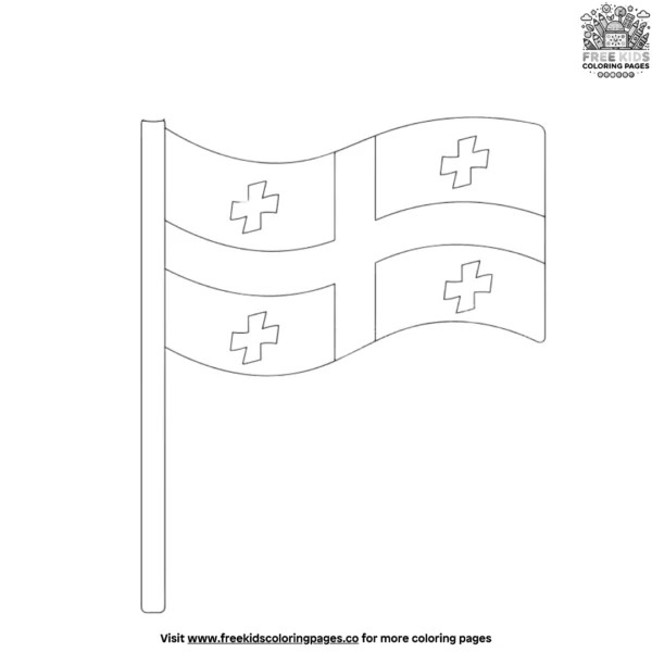 Flags with crosses design coloring pages