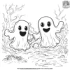 Floating Ghosts Coloring Pages