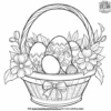 Floral Decorated Easter Basket Coloring Pages