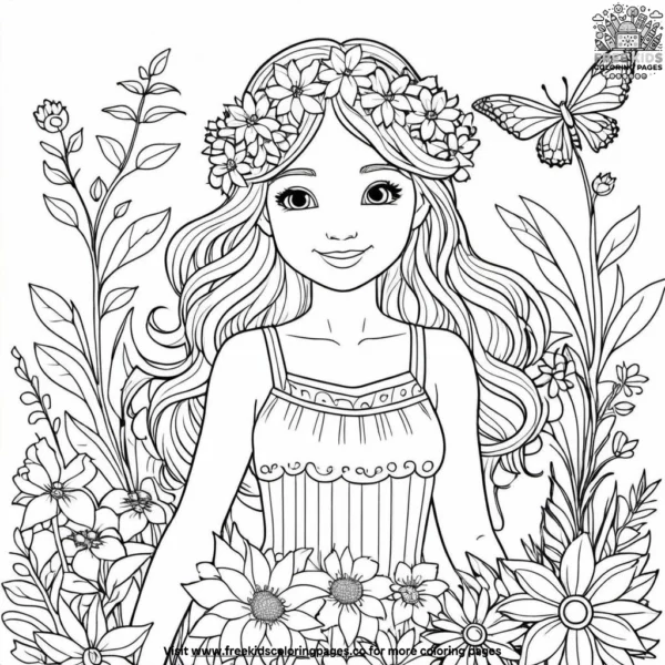 Floral frolics coloring pages