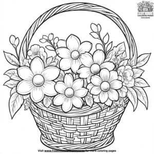 Flower Basket Easter Coloring Pages