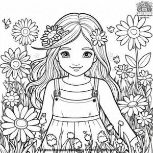 Flower Field Fun Coloring Pages