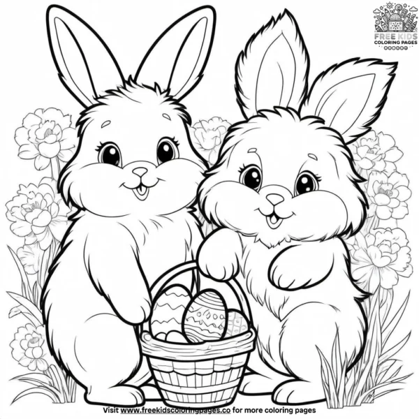 Fluffy friends easter coloring pages