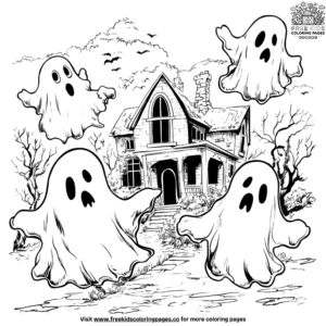 Flying Ghost Coloring Pages