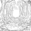 Foggy Eerie Forest Coloring Pages