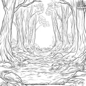 Foggy Eerie Forest Coloring Pages