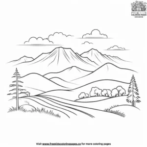 Foggy Foothills Coloring Pages