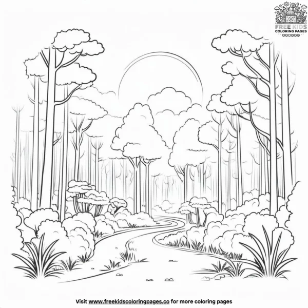 Forest clearing coloring pages