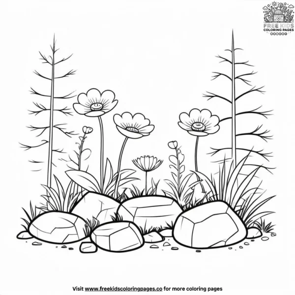 Forest flowers coloring pages