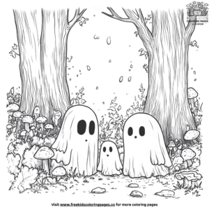 Forest ghost family coloring pages