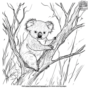 Forest koala coloring pages