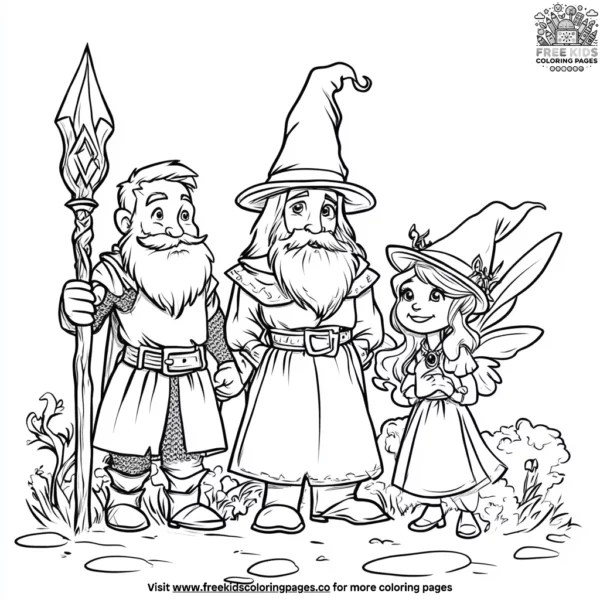 Forest magic fairy tales coloring pages