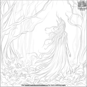 Forest Spirits Magic Coloring Pages