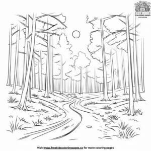 Forest Sunset Coloring Pages