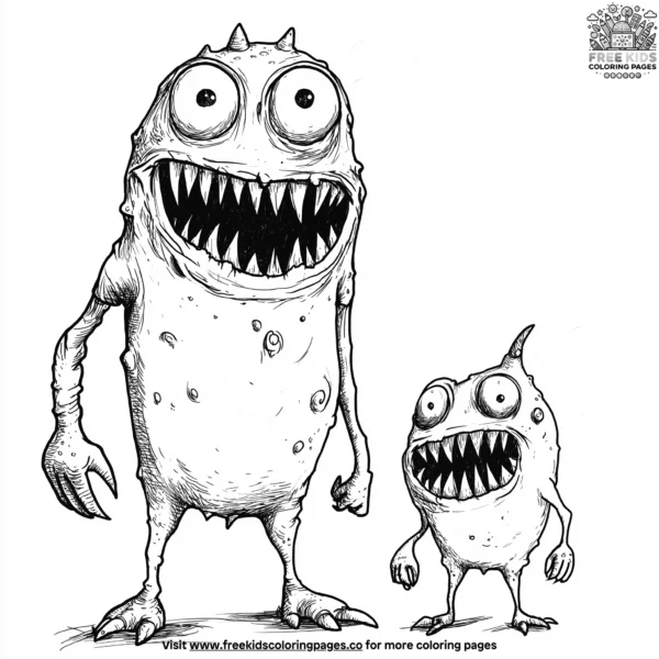 Frightening monster bash coloring pages