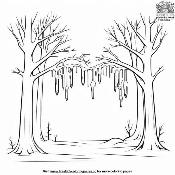 Frozen forest coloring pages