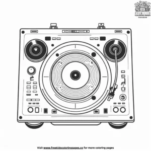 Funky DJ Turntable Coloring Pages