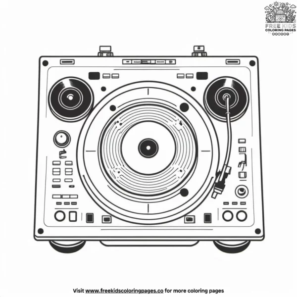 Funky dj turntable coloring pages