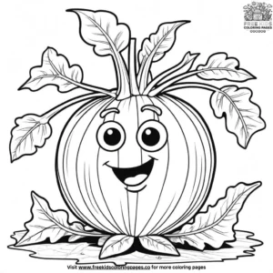 Funky Kohlrabi Coloring Pages