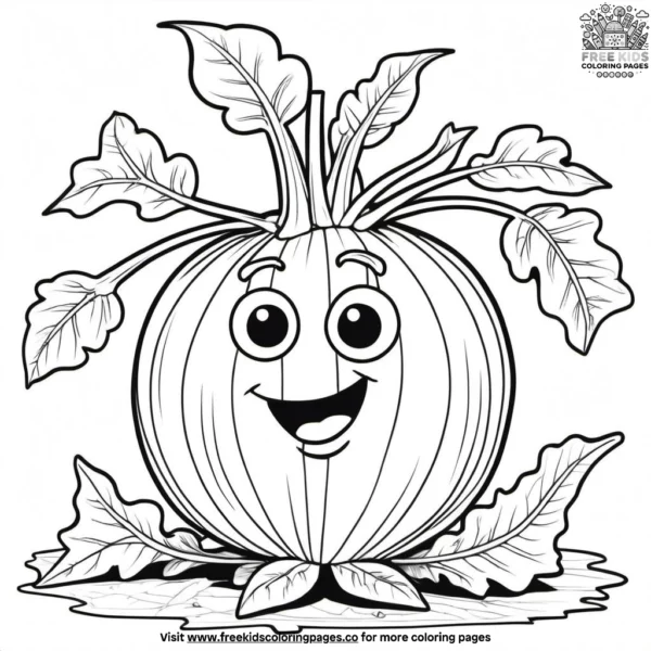 Funky kohlrabi coloring pages