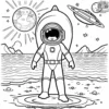 Galactic Lifeguard Duty Coloring Pages