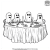 Ghost Dinner Party Coloring Pages