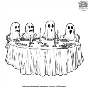 Ghost Dinner Party Coloring Pages