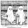 Ghost In A Library Coloring Pages