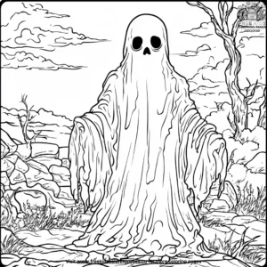 Ghostly Figures Coloring Pages