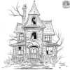 Ghostly Haunted House Coloring Pages