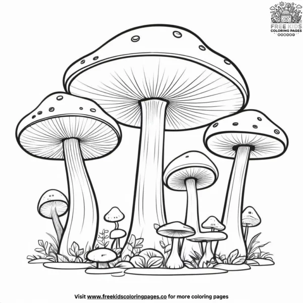 Giant mushroom forest coloring pages