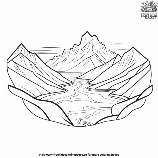 Glacier valley coloring pages