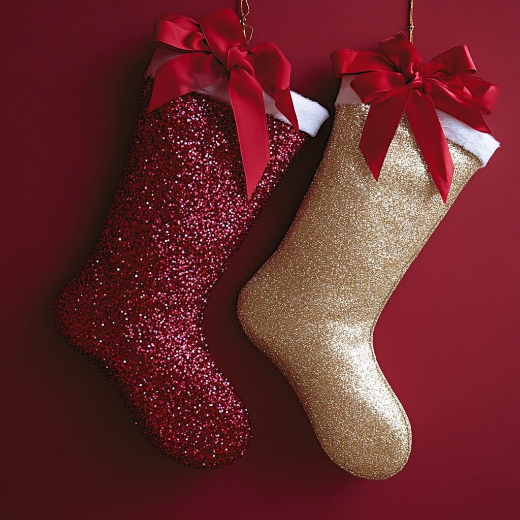 Glitter and ribbon stockings 2