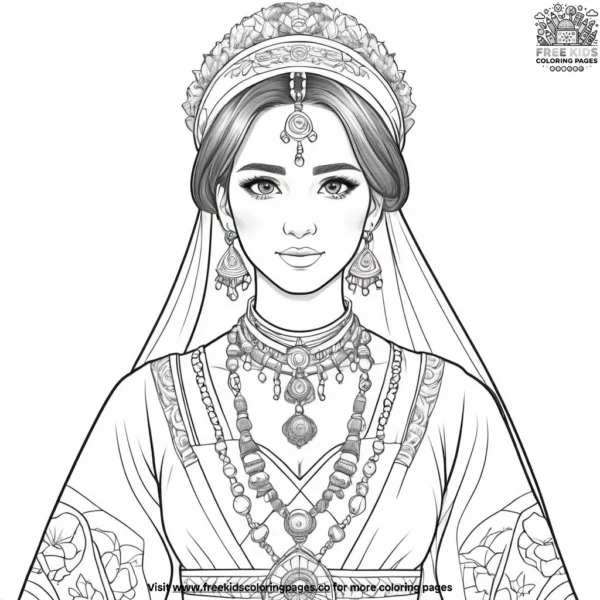 Global traditional dress coloring pages