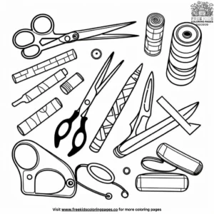 Glue Stick and Scissors Coloring Pages