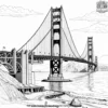 Golden Gate Bridge Coloring Pages