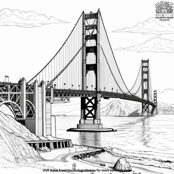 Golden gate bridge coloring pages