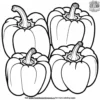 Golden Orange Bell Peppers Coloring Pages