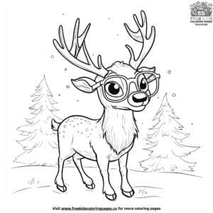 Goofy Reindeer Coloring Pages